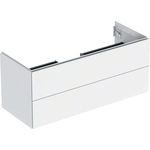 Mueble bajo Geberit serie ONE para lavabo, con dos cajones: Ancho de lavabo=120cm, Blanco, Cubierto mate